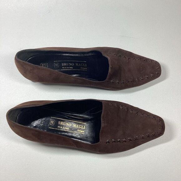 Bruno Magli‎ Suede low loafer in Brown - Picture 11 of 15